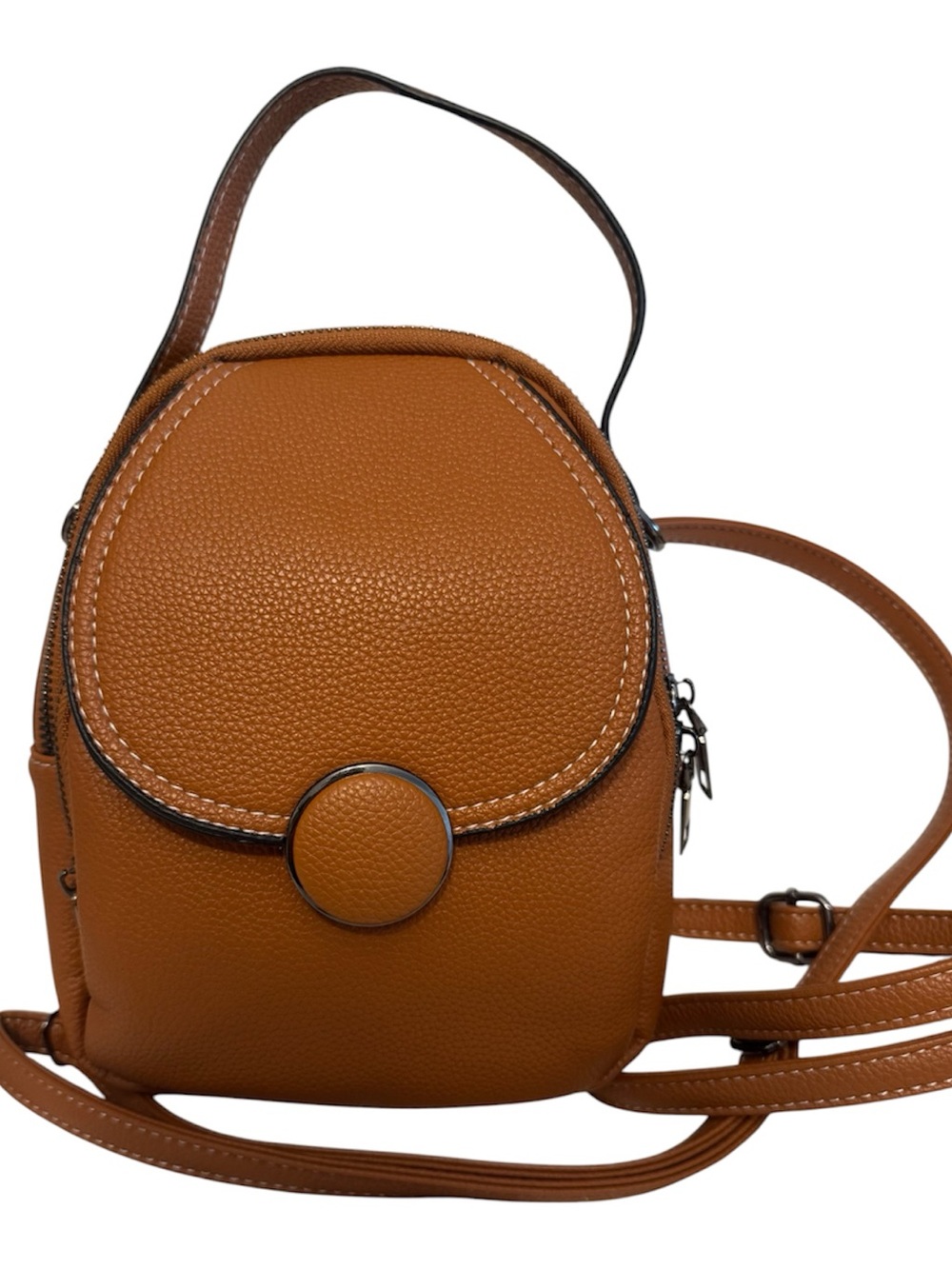 NWOT Compact Tan Women's Crossbody Backpack-Sling-Shoulder-Wrist Bag
